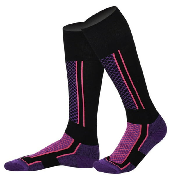 Girls Powder Design Pink Skiing Mouse Long Socks in Pretty Gift Bag Age 2-4